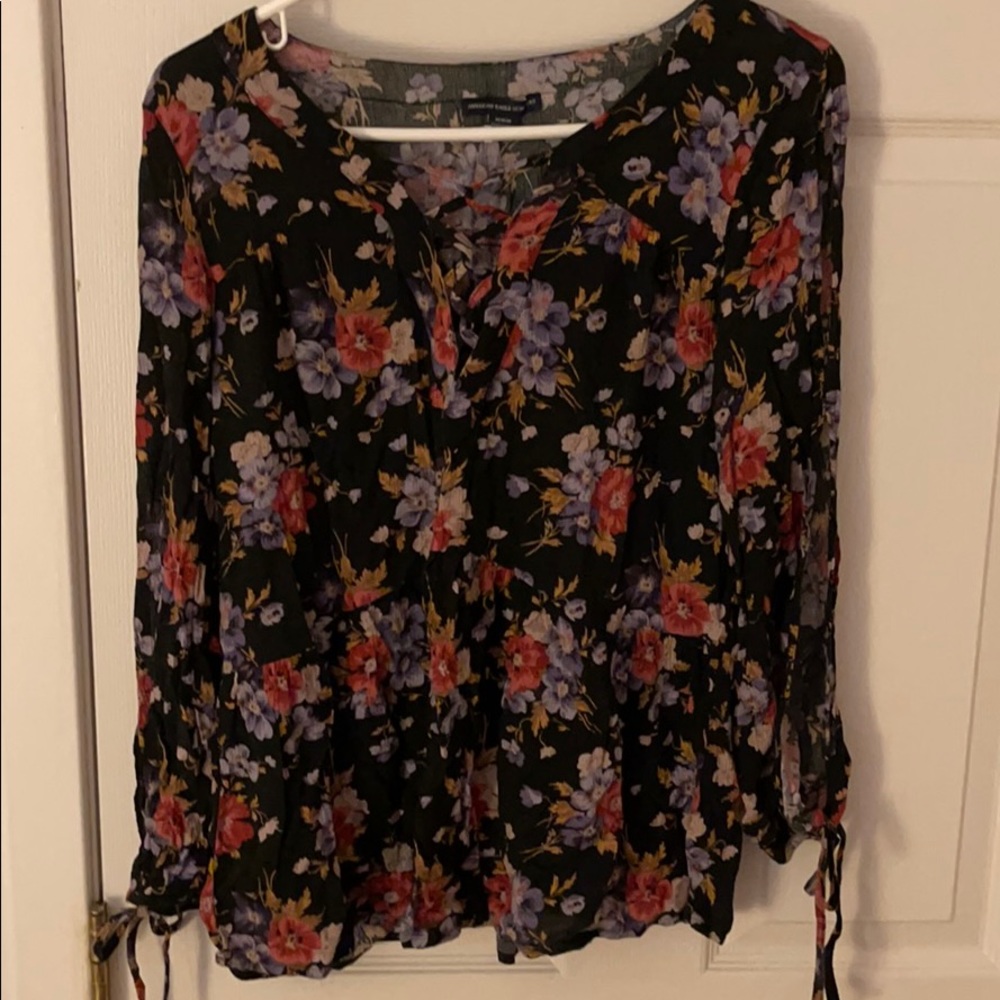 American Eagle Multi-Floral Blouse